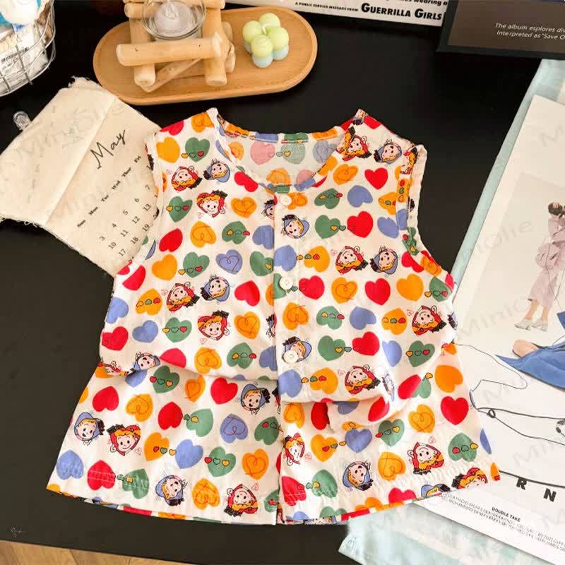 Completo da bambina composto da canotta e pantaloncini in viscosa con inserti patchwork. - Beige - 12-13T - image 6