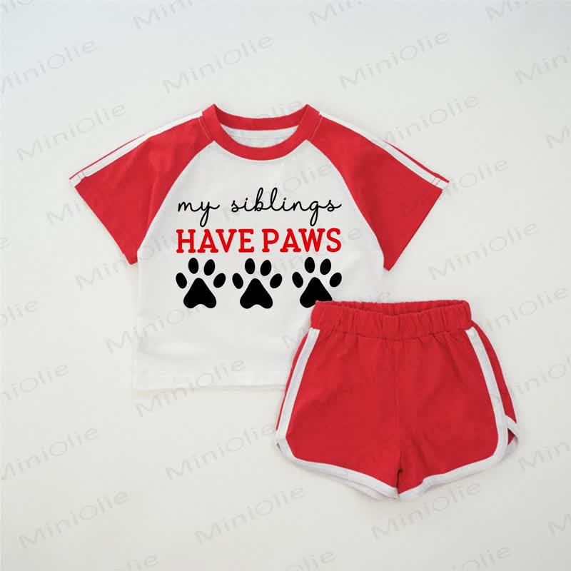 I MIEI FRATELLI HANNO LE ZAMPE Set di magliette per bambini con cane rosso - Rosso - 2-3T - image 1