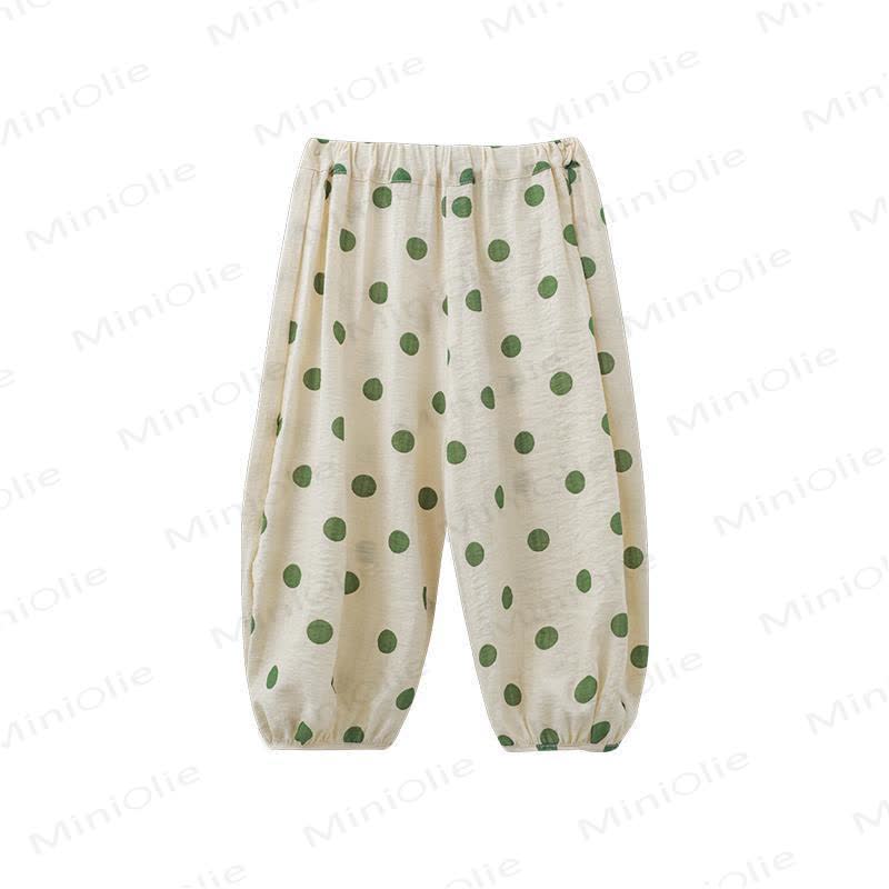 Pantaloni a pois per bambine - Verde - 6-7T - image 2