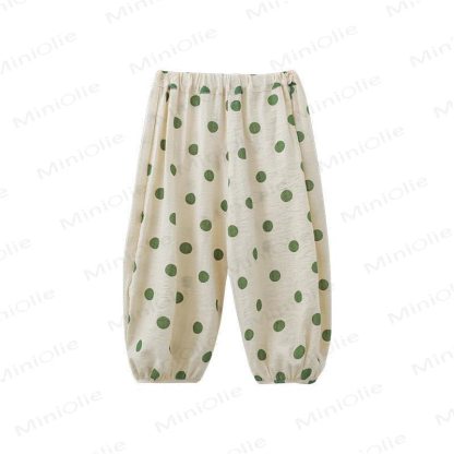 Pantaloni a pois per bambine - Verde - 6-7T - image 2