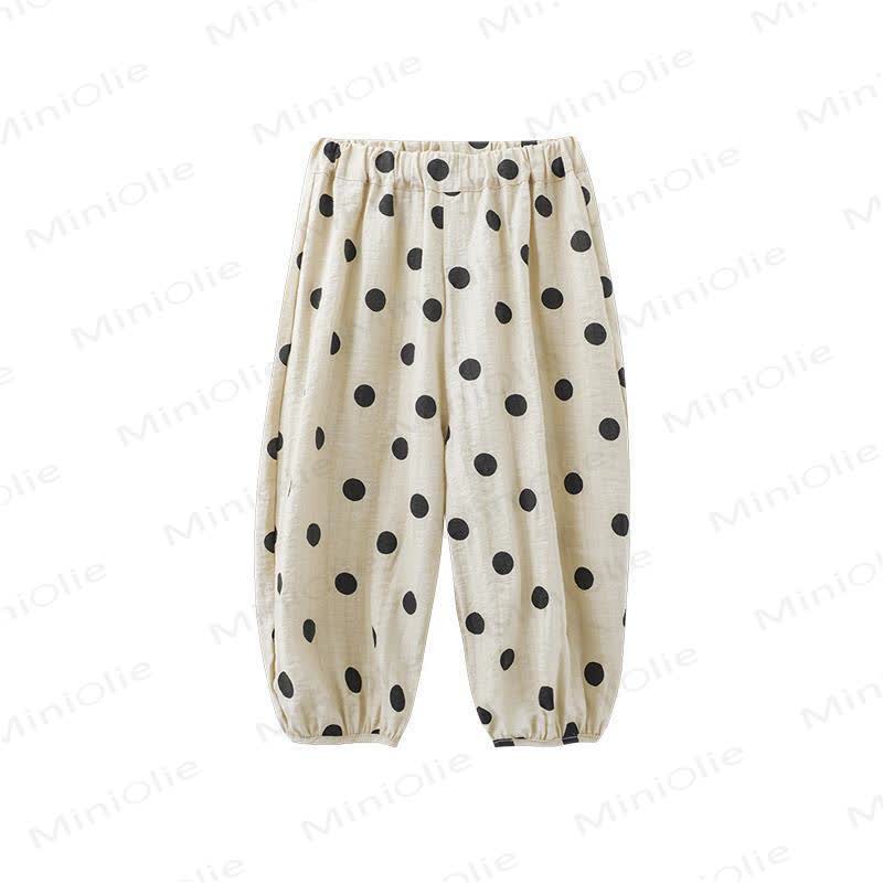 Pantaloni a pois per bambine - Nero - 6-7T - image 5