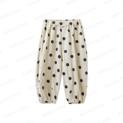 Pantaloni a pois per bambine - Nero - 6-7T - image 5