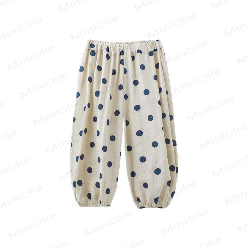 Pantaloni a pois per bambine - Blu - 6-7T - image 6
