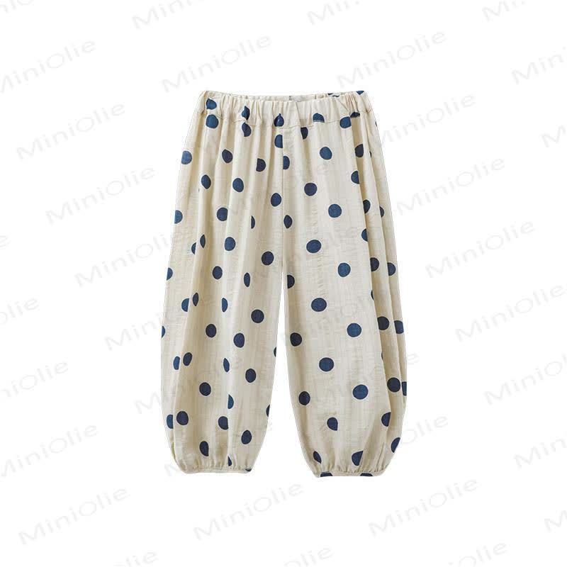 Pantaloni a pois per bambine - Blu - 6-7T - image 6
