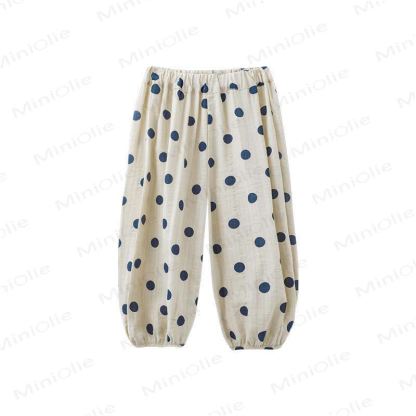 Pantaloni a pois per bambine - Blu - 6-7T - image 6