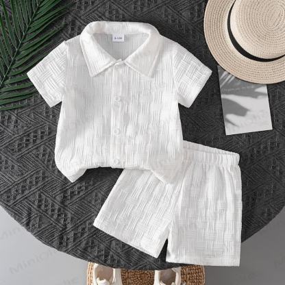 Completo da neonato composto da polo testurizzata e pantaloncini (2 pezzi). - Bianco - 7 anni - image 10