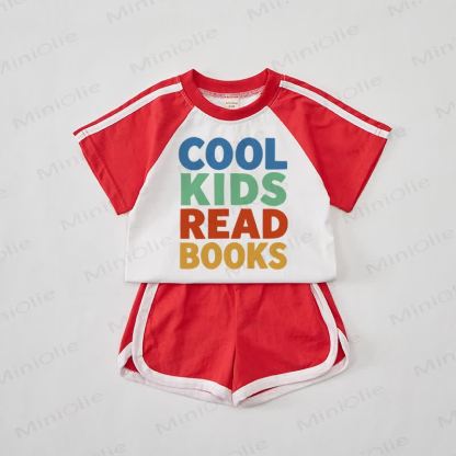 COOL KIDS READ BOOKS Completo per neonati con maglietta rossa e pantaloncini - Rosso - 2-3T - image 1