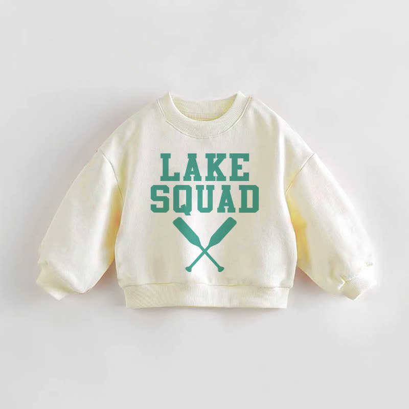 Felpa color crema con slogan per neonati e bambini piccoli LAKE SQUAD - Crema - 3-5T - image 1