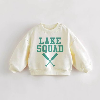 Felpa color crema con slogan per neonati e bambini piccoli LAKE SQUAD - Crema - 3-5T - image 1