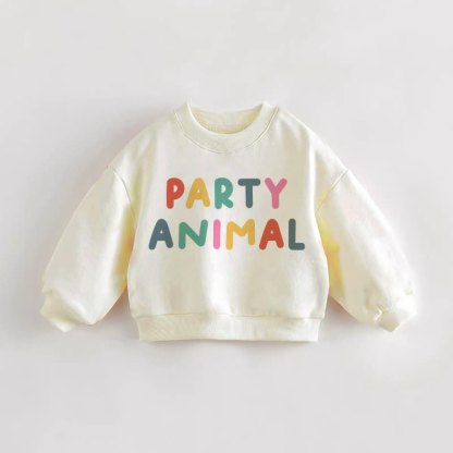Felpa color crema con slogan "Party Animal" per neonati e bambini piccoli - Crema - 3-5T - image 1