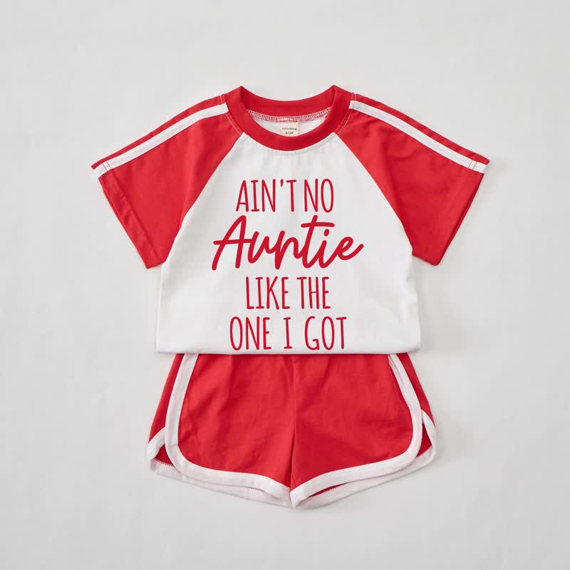 NON C'È ZIA COME QUELLA CHE HO Io - Completo maglietta e pantaloncini rossi per bambini - Rosso - 2-3T - image 1