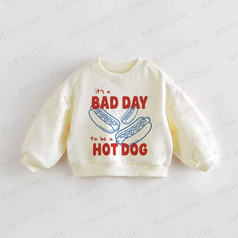 È UNA BRUTTA GIORNATA PER ESSERE UN HOT DOG Felpa per neonati e bambini - Crema - 3-5T - image 1