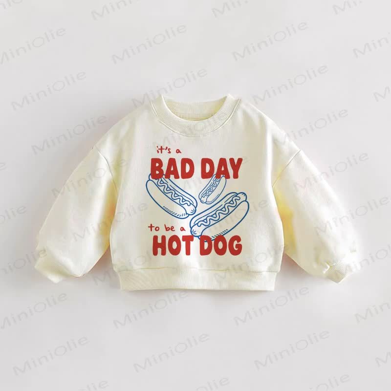 È UNA BRUTTA GIORNATA PER ESSERE UN HOT DOG Felpa per neonati e bambini - Crema - 3-5T - image 1