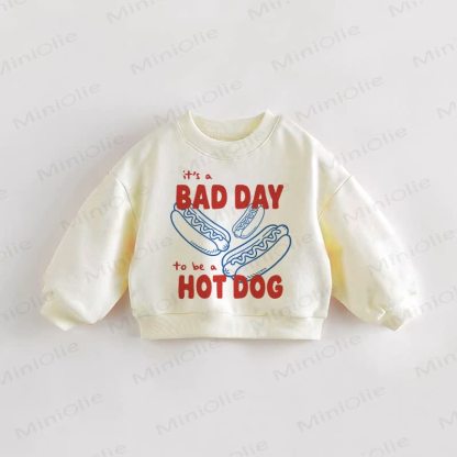 È UNA BRUTTA GIORNATA PER ESSERE UN HOT DOG Felpa per neonati e bambini - Crema - 3-5T - image 1