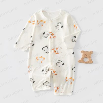 Tutina a maniche lunghe per neonati con stampa animalier - Bianco - 18-24 mesi - image 2