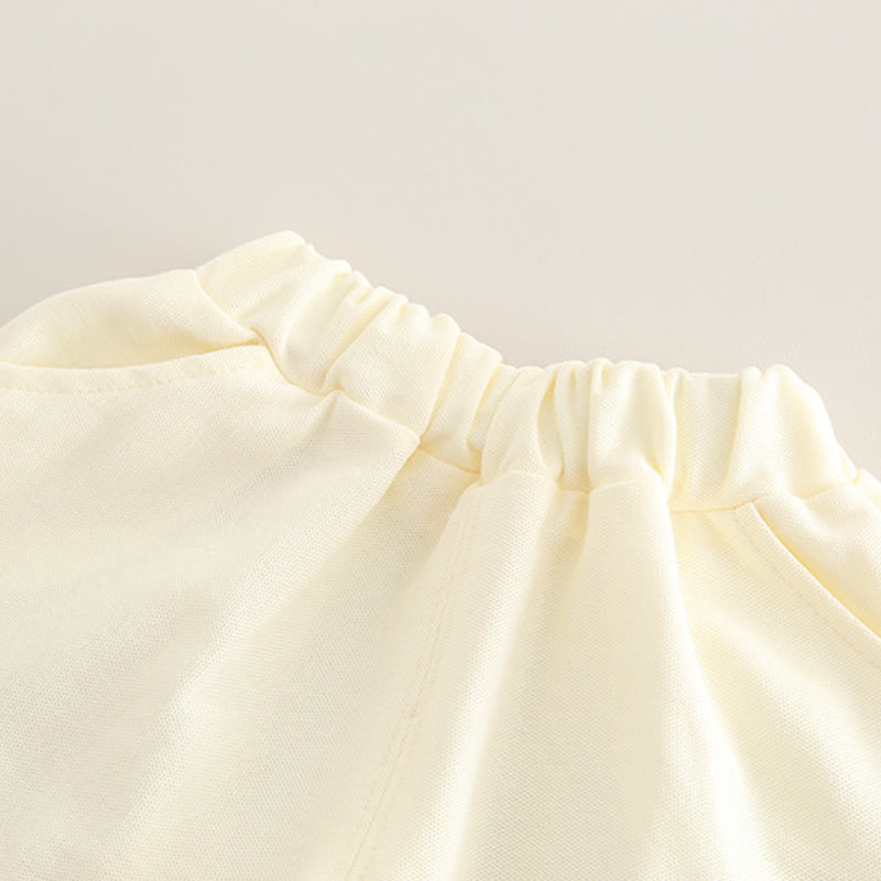 Completo da bambina composto da top con colletto Peter Pan e pantaloncini con stampa fragola, due pezzi. - image 9