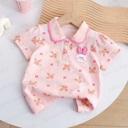 Maglietta da bambina in morbida maglia con stampa di coniglietti - Coniglietto rosa - 6-7T - image 3