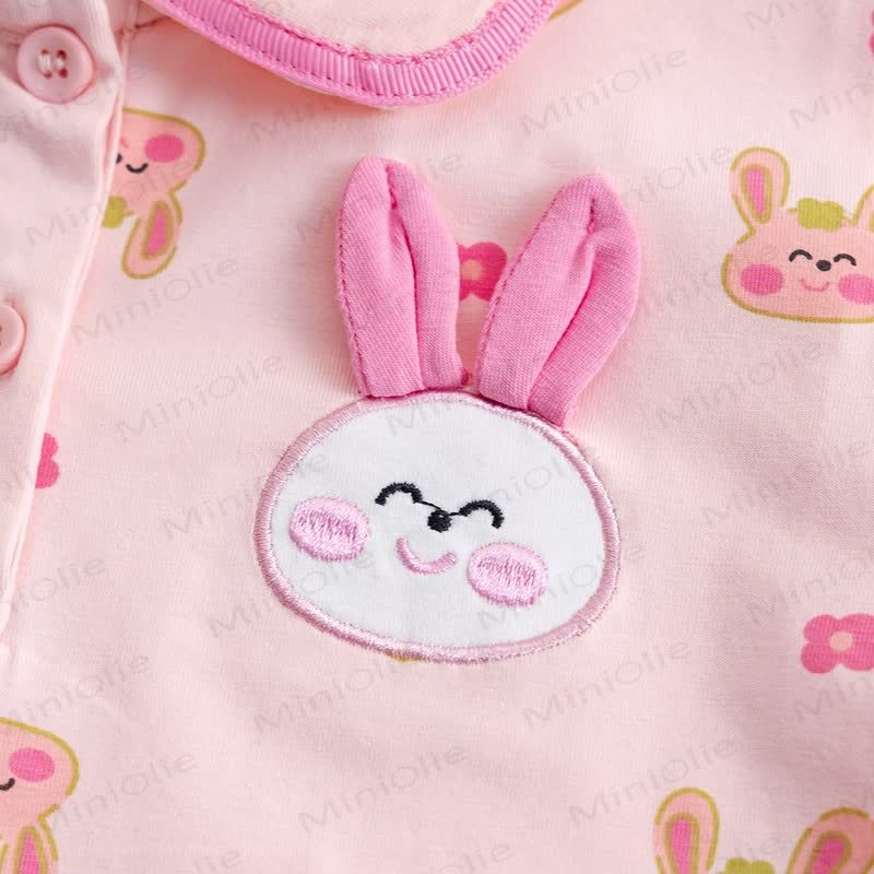 Maglietta da bambina in morbida maglia con stampa di coniglietti - image 7