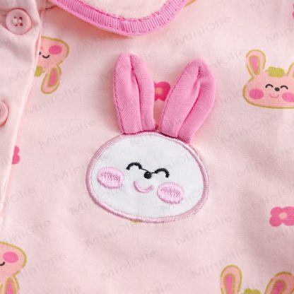 Maglietta da bambina in morbida maglia con stampa di coniglietti - image 7
