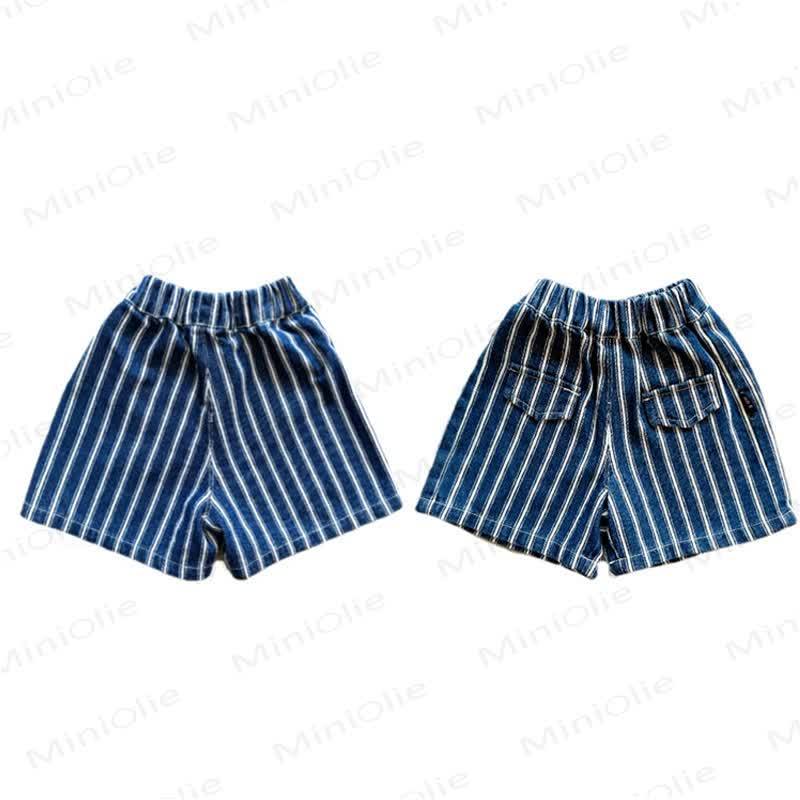 Maglietta o pantaloncini a righe della collezione "cuffie" per neonati e bambini piccoli. - Blu - 4-5T - image 5