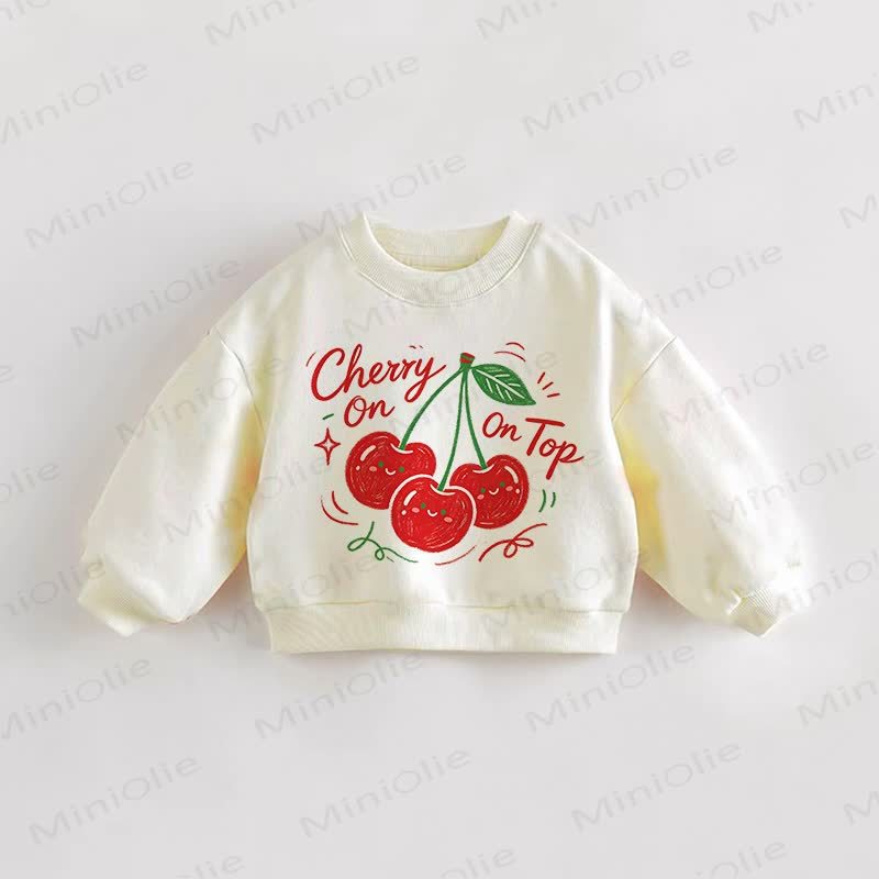 Felpa per neonati e bambini piccoli con la ciliegina sulla torta - Crema - 3-5T - image 1