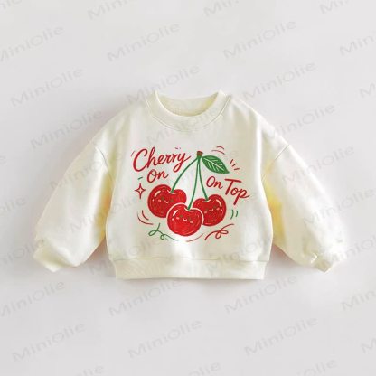 Felpa per neonati e bambini piccoli con la ciliegina sulla torta - Crema - 3-5T - image 1