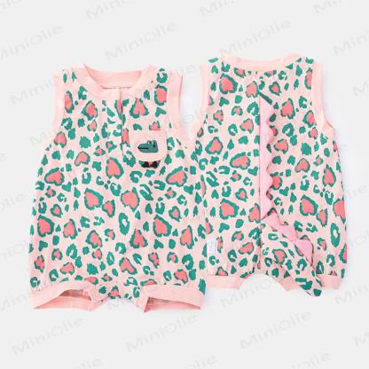 Tutina senza maniche per neonati con stampa leopardo e dinosauri - Rosa - 18-24 mesi - image 2