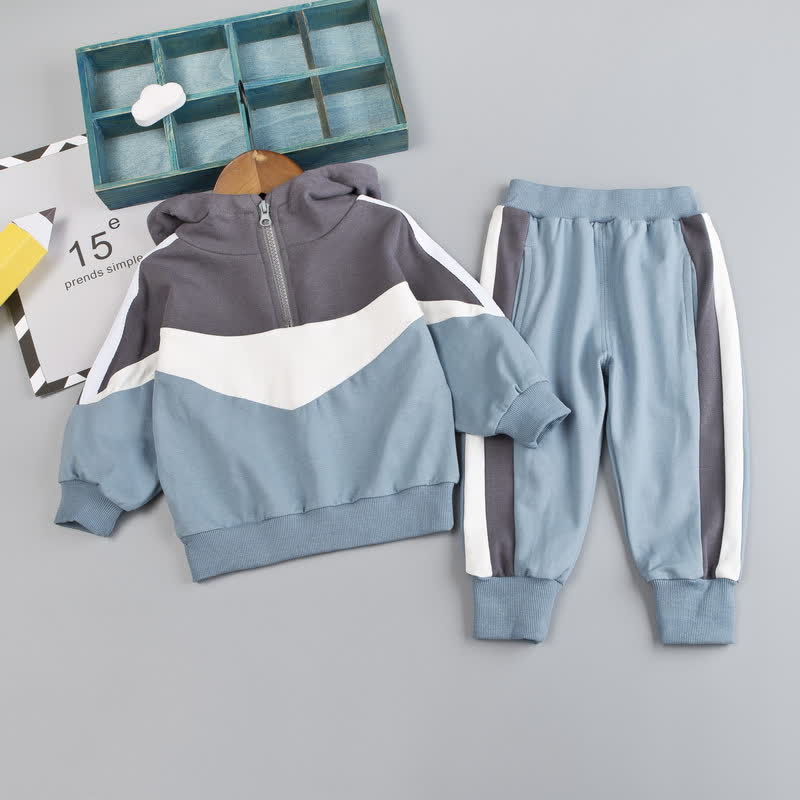 Completo per neonato/a composto da felpa e pantaloni con stampa animalier, due pezzi. - Blu e grigio - 4-5T - image 17