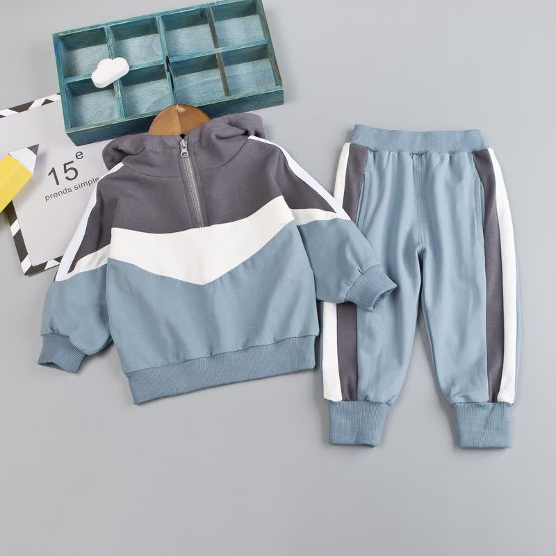 Completo per neonato/a composto da felpa e pantaloni con stampa animalier, due pezzi. - Blu e grigio - 4-5T - image 17