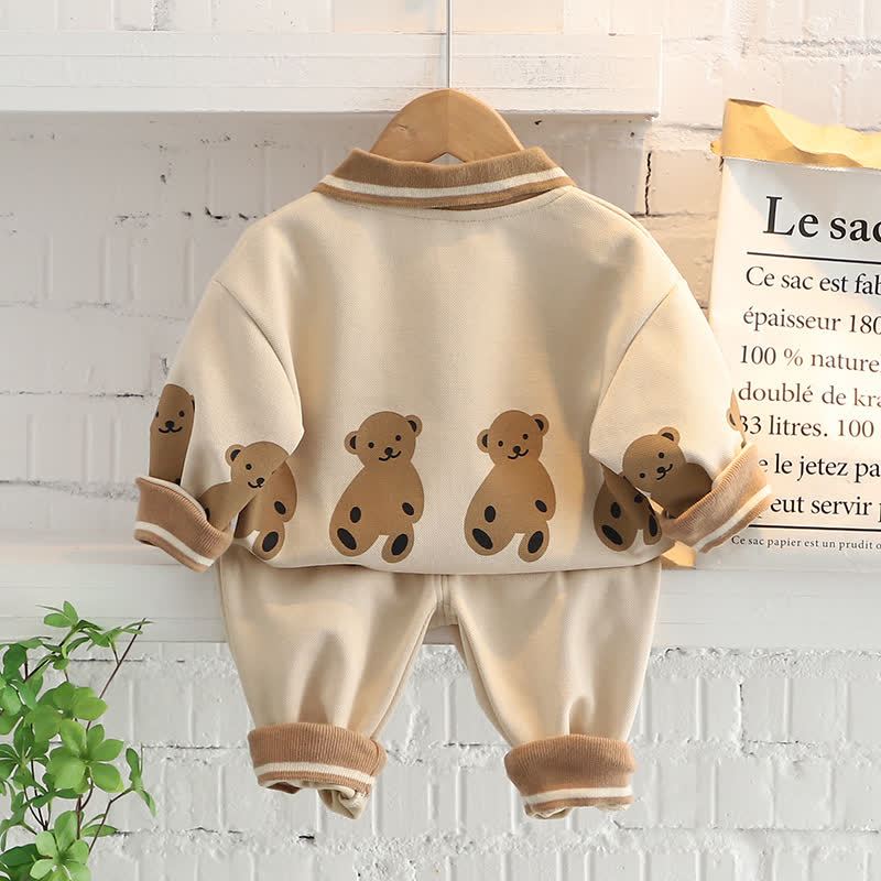 Completo per neonato/a composto da felpa e pantaloni con stampa animalier, due pezzi. - image 22