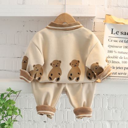 Completo per neonato/a composto da felpa e pantaloni con stampa animalier, due pezzi. - image 22