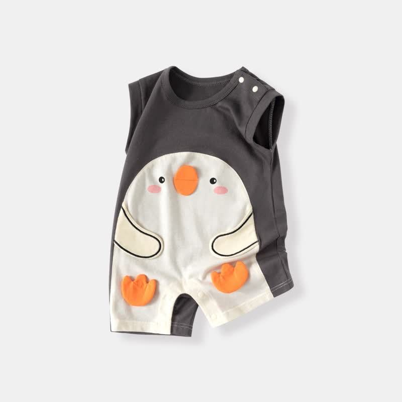 Body senza maniche per neonati con applicazioni a tema cartoni animati e blocchi di colore - Pinguino della Marina - 18-24 mesi - image 8