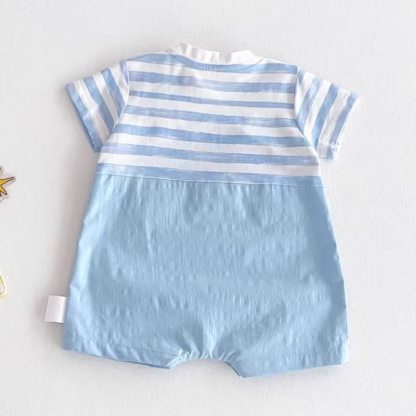 BUON AMICO Body estivo a righe azzurre con cartoni animati Baby Baby - image 2