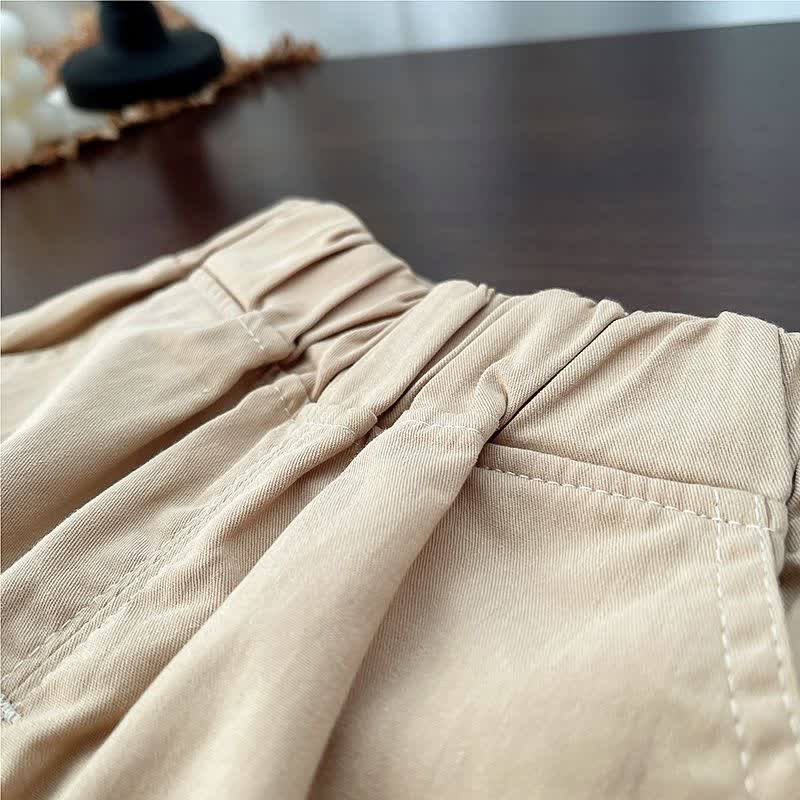 Completo da neonato composto da top a quadretti azzurri con fiocco e pantaloni beige. - image 11