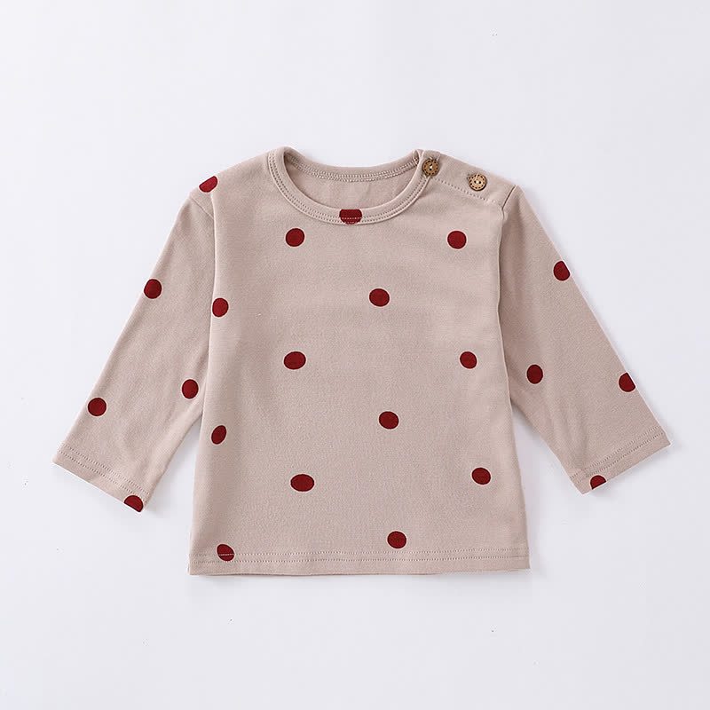 Maglietta a maniche lunghe con bottoni e spalle morbide per neonati e bambini piccoli - Punto Beige - 2-3T - image 5