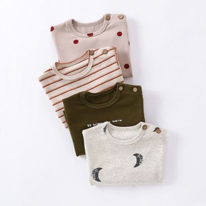 Maglietta a maniche lunghe con bottoni e spalle morbide per neonati e bambini piccoli - image 6