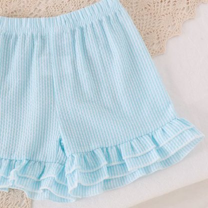 Completo da bambina composto da top a matita con applicazioni e pantaloncini, due pezzi. - image 10
