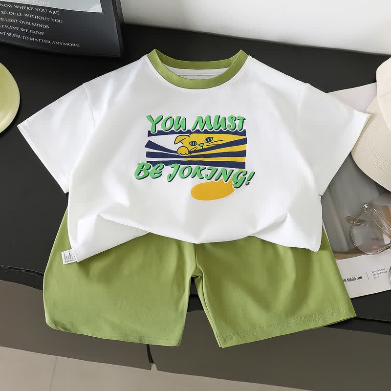 Completo da bambina composto da maglietta e pantaloncini con stampa di cartoni animati. - Verde - 8-9T - image 3