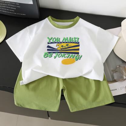 Completo da bambina composto da maglietta e pantaloncini con stampa di cartoni animati. - Verde - 8-9T - image 3