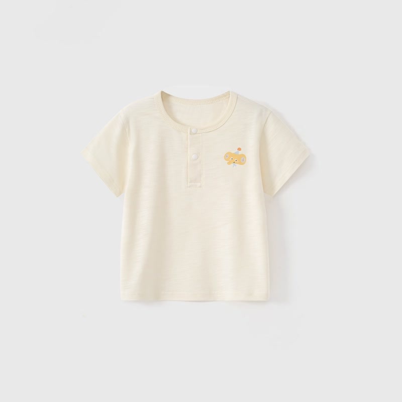 Maglietta a maniche corte per neonati e bambini con stampa animalier - Beige - 3-4 anni - image 3