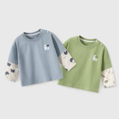 Maglietta a maniche lunghe a strati per neonati e bambini piccoli HI - image 5