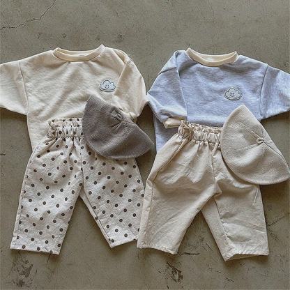 Pantaloni casual classici da neonato con elastico in vita - image 8