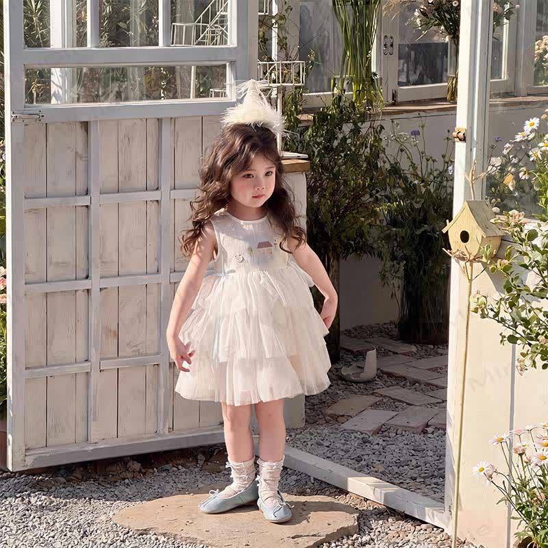 Abito da principessa senza maniche a balze per bambina - image 3