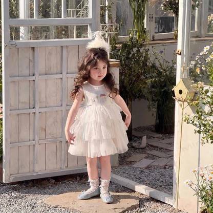 Abito da principessa senza maniche a balze per bambina - image 3