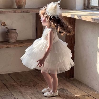 Abito da principessa senza maniche a balze per bambina - image 6