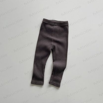 Leggings a coste/a righe per neonati e bambini piccoli - Grigio scuro - 6-7T - image 6