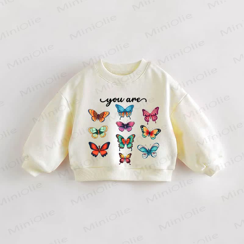 TU SEI Felpa color crema con slogan per neonati e bambini - Crema - 3-5T - image 1