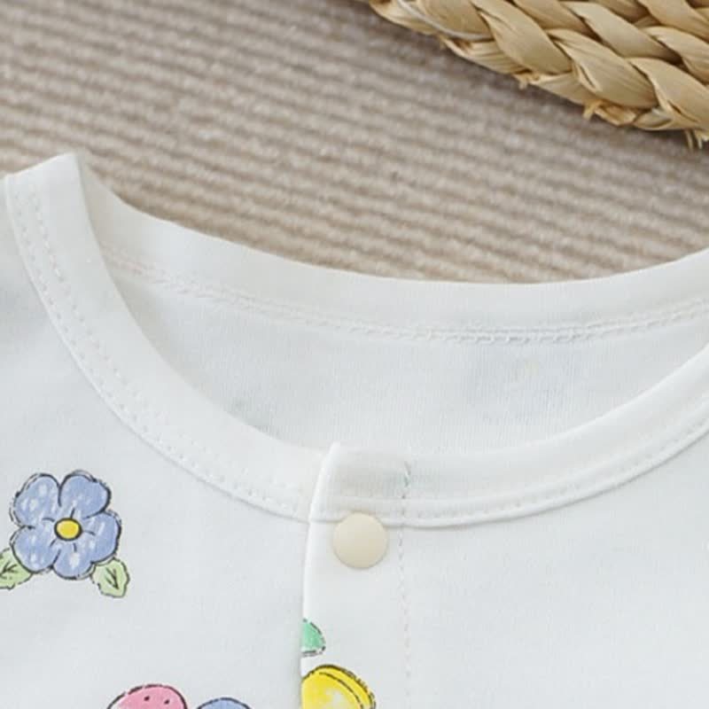 Set pigiama da bambina a due pezzi con stampa animalier/frutta. - image 7