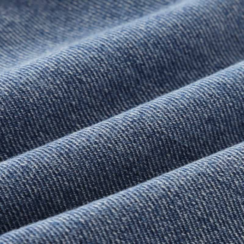 Salopette in denim con orlo arrotolato, blu baby bear, con tasche e tasca, per bambini piccoli - image 8