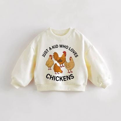 SOLO UN BAMBINO CHE AMA I POLLI Felpa color crema per neonati e bambini - Crema - 3-5T - image 1